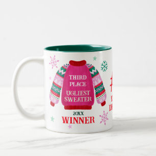 Ugly Sweater Party 3rd Place Contest Prize Winner Two-Tone Coffee Mug