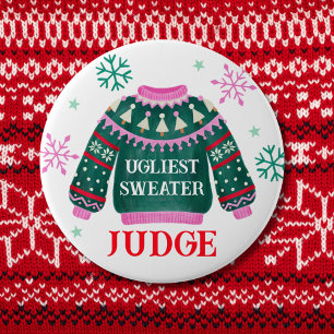 Ugly Sweater Party Competition Judge 10 Cm Round Badge