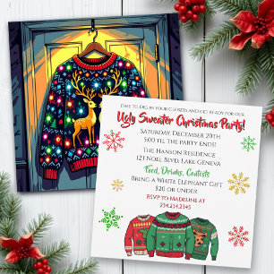 Ugly Sweater Party Funny Christmas  Invitation
