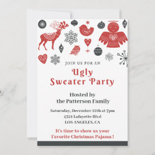 Ugly Sweater Party Invitation business cute