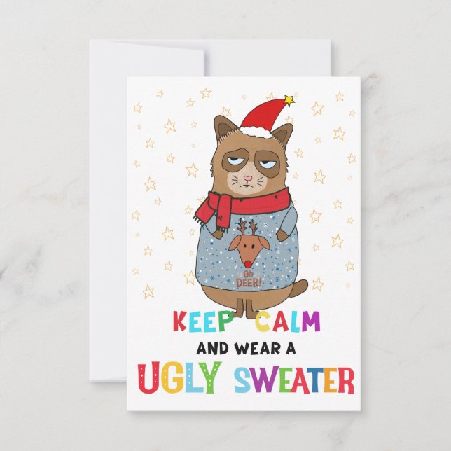 Ugly Sweater party invitation, Christmas party Invitation (Front)