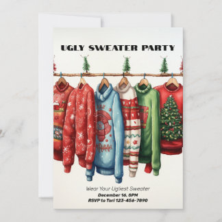 Ugly Sweater Party Invitation, Simple, Festive Invitation