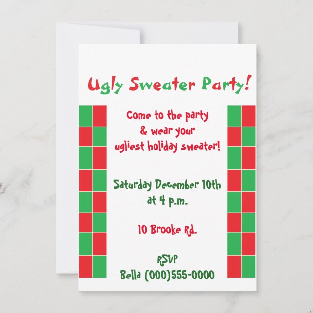 "Ugly Sweater Party" Invitations (Front)