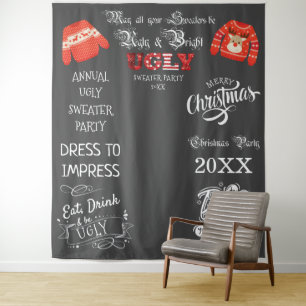Ugly Sweater Party Photo Shoot Background Tapestry