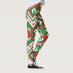 Ugly Sweater pattern Christmas leggings