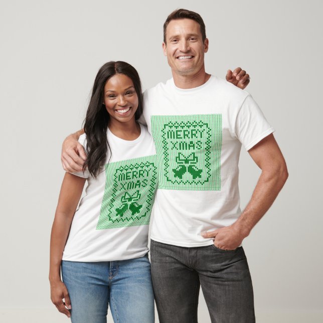 Ugly sweater pattern jingle bells and Merry Xmas w (Unisex)