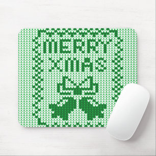Ugly sweater pattern jingle bells and Merry Xmas w Mouse Mat