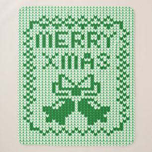 Ugly sweater pattern jingle bells and Merry Xmas w Sherpa Blanket