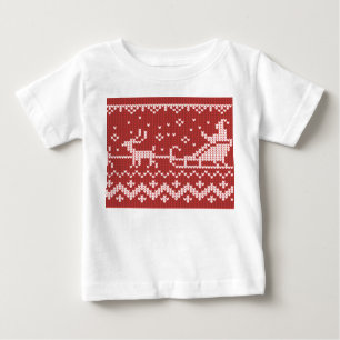 Ugly sweater Santa Claus sleigh and reindeers