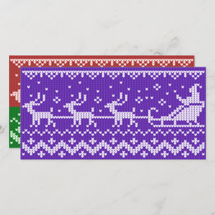 Ugly sweater Santa Claus sleigh and reindeers