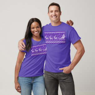 Ugly sweater Santa Claus sleigh and reindeers