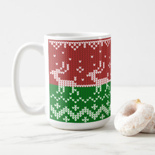 Ugly sweater Santa Claus sleigh and reindeers Coffee Mug
