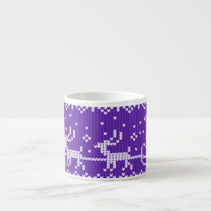 Ugly sweater Santa Claus sleigh and reindeers Espresso Cup