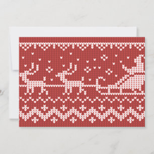 Ugly sweater Santa Claus sleigh and reindeers Holiday Card