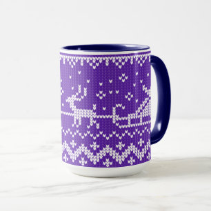 Ugly sweater Santa Claus sleigh and reindeers Mug