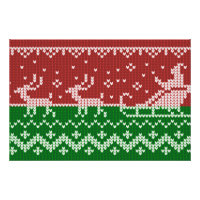 Ugly sweater Santa Claus sleigh and reindeers