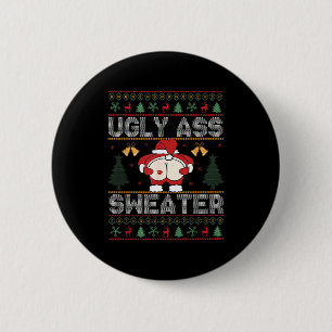 Ugly Sweater Santa Merry Christmas Funny Pajamas X 6 Cm Round Badge