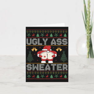 Ugly Sweater Santa Merry Christmas Funny Pajamas X Card