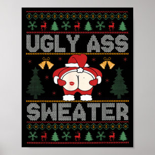 Ugly Sweater Santa Merry Christmas Funny Pajamas X Poster