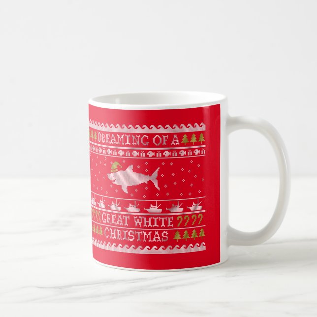 Ugly Sweater Shark - Great White Christmas Coffee Mug (Right)