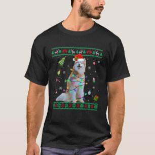 Ugly Sweater Siberian Husky Dog Christmas Lights S