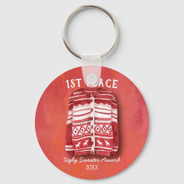 Ugly Sweater Tacky Award Key Ring (Front)
