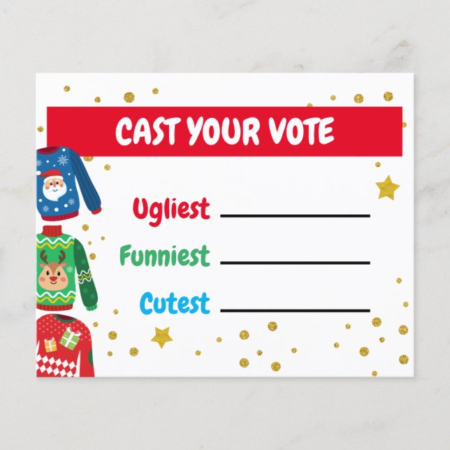 Ugly Sweater Voting Card (Front)