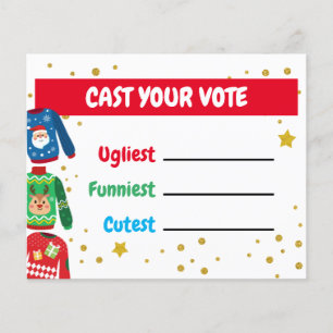 Ugly Sweater Voting Card