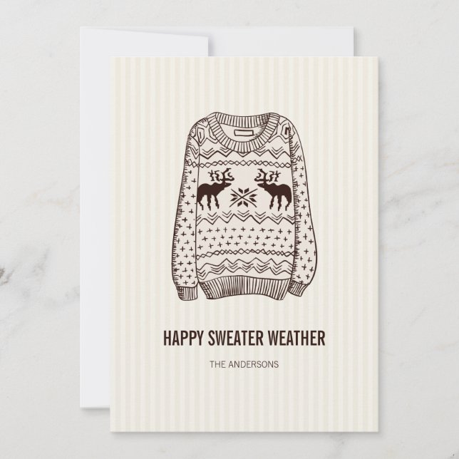 Ugly Sweater Weather Holiday Essentials Card (Front)