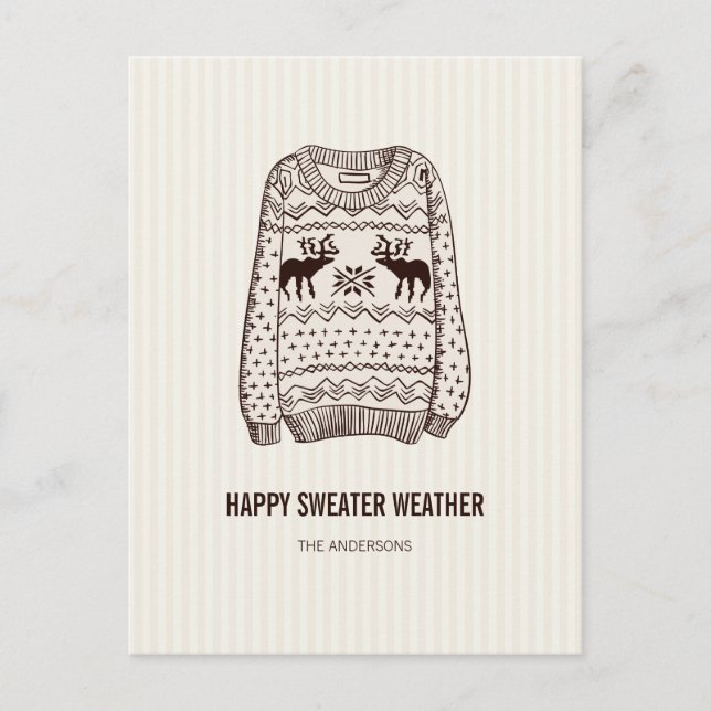 Ugly Sweater Weather Holiday Essentials Postcard (Front)
