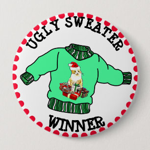 Ugly Sweater Winner Christmas Contest 10 Cm Round Badge