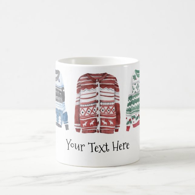 Ugly Sweater with Text Coffee Mug (Center)
