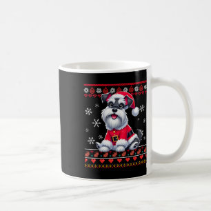 Ugly Sweater X-mas Santa Miniature Schnauzer Dog C Coffee Mug