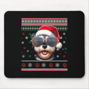Ugly Sweater X-mas Santa Miniature Schnauzer Dog C Mouse Mat