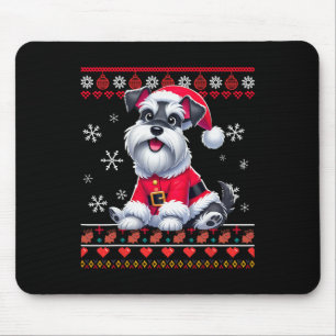 Ugly Sweater X-mas Santa Miniature Schnauzer Dog C Mouse Mat