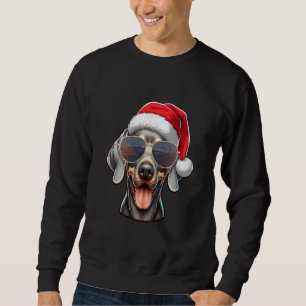 Ugly Sweater X-mas Santa Weimaraner Dog Christmas
