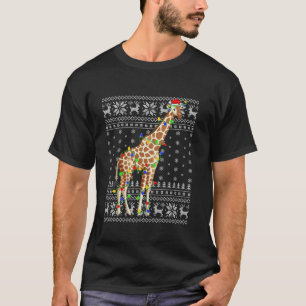 Ugly Sweater Xmas Lights Santa Hat Giraffe Christm
