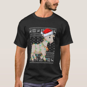 Ugly Sweater Xmas Lights Santa Hat Goat Christmas