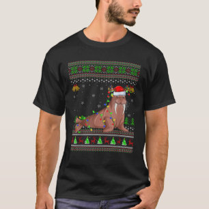 Ugly Sweater Xmas Lights Santa Hat Walrus Christma