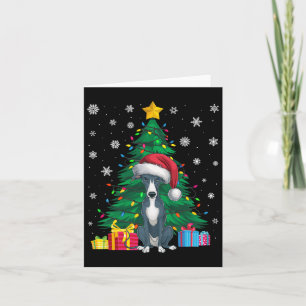 Ugly Sweater Xmas Tree Light Italian Greyhound Dog Card