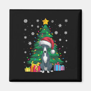 Ugly Sweater Xmas Tree Light Italian Greyhound Dog Magnet