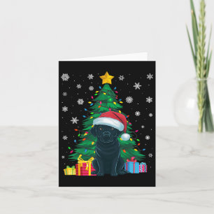 Ugly Sweater Xmas Tree Lights Black Labrador Dog S Card