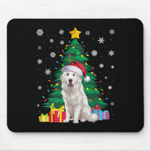 Ugly Sweater Xmas Tree Lights Great Pyrenees Dog S Mouse Mat