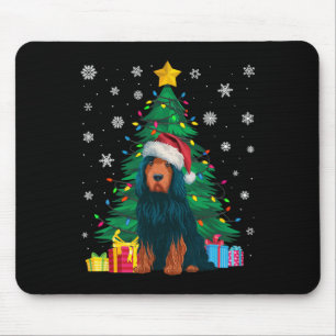 Ugly Sweater Xmas Tree Lights Portuguese Water Dog Mouse Mat