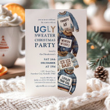Ugly Sweaters Christmas Party Invitation