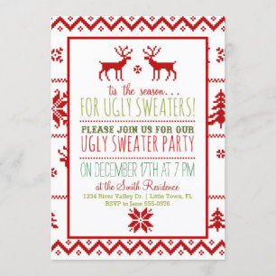 Ugly Tacky Sweater Christmas Holiday Party Invitation