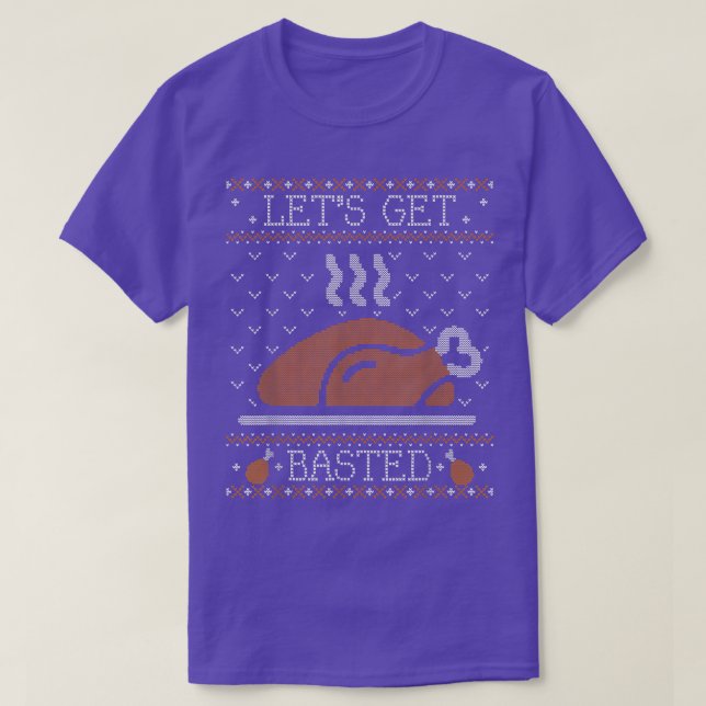 Ugly Thanksgiving Sweater Funny Lets Get Basted Fu (Design Front)