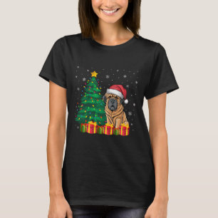 Ugly Tibetan Mastiff Santa Hat Christmas Lights Do T-Shirt