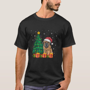 Ugly Tibetan Mastiff Santa Hat Christmas Lights Do T-Shirt