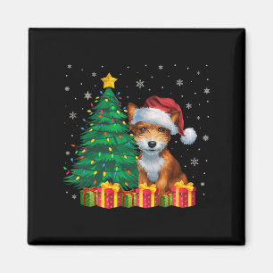 Ugly Toy Fox Terrier Santa Hat Christmas Lights Do Magnet